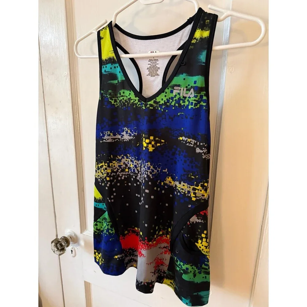 FILA women’s size small abstract multicolor tank top - Picture 2 of 10